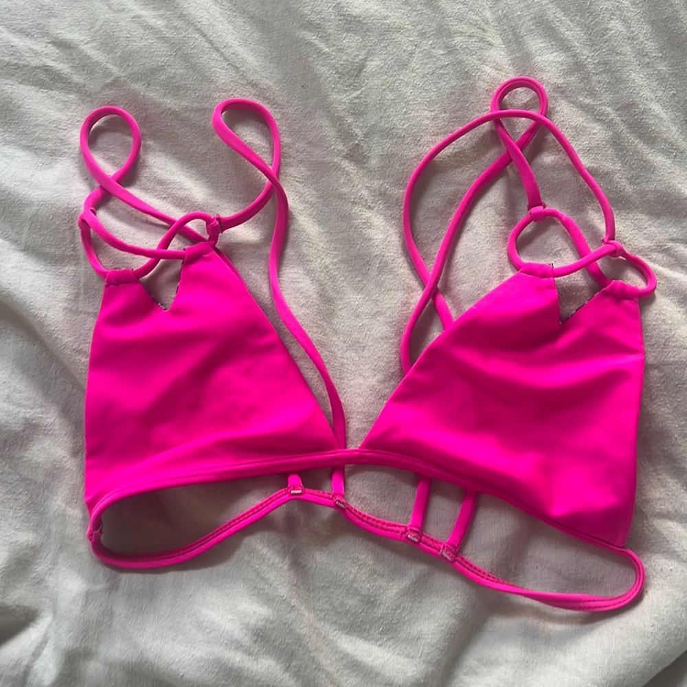 Small hot pink acacia bikini top
